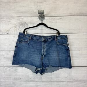 Old Navy Plus Size Sky-Hi High Rise A-Line Denim Raw Hem Jean Shorts Size 24